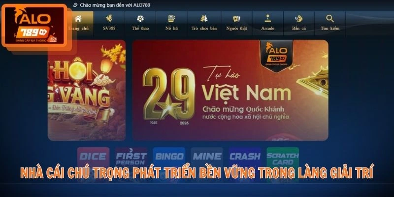 Nhà cái chú trọng phát triển bền vững trong làng giải trí