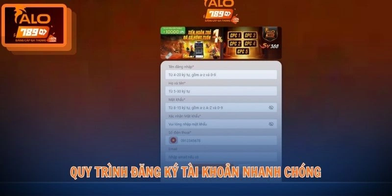 Quy trình đăng ký tài khoản nhanh chóng